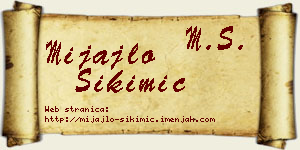 Mijajlo Sikimić vizit kartica